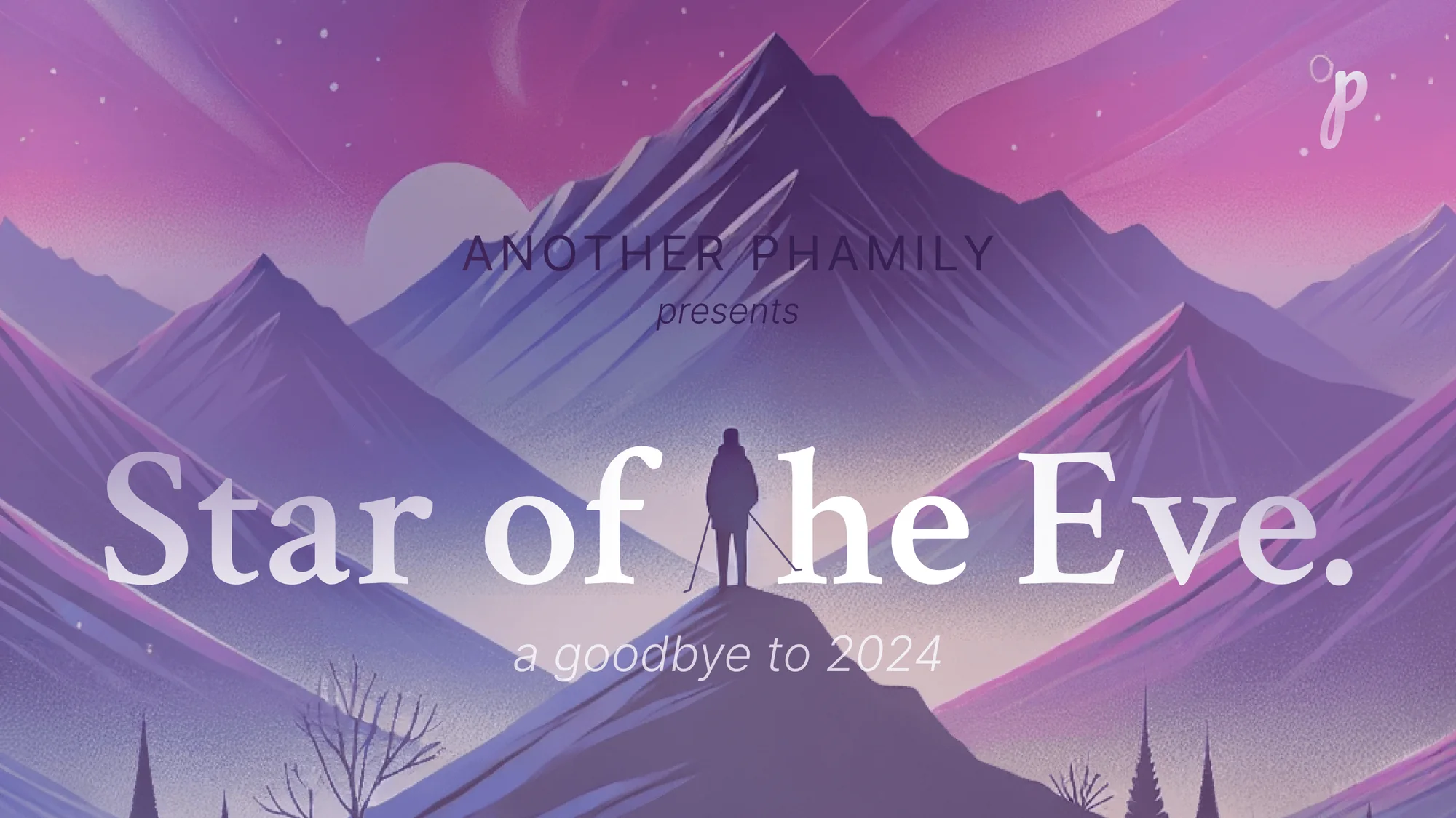 Star of the Eve New Year event poster over purple mountains